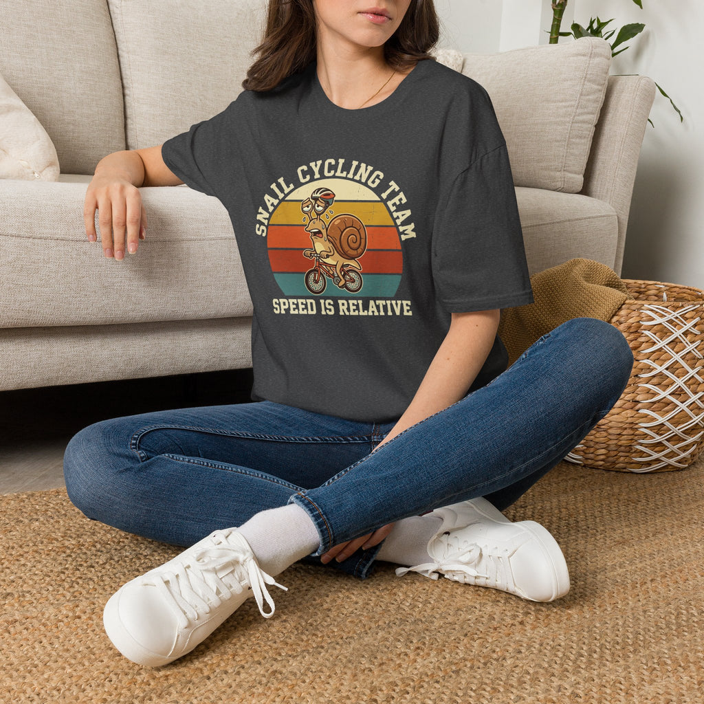 Snail Cycling Team T-Shirt — Retro Funny Cycling Graphic Tee