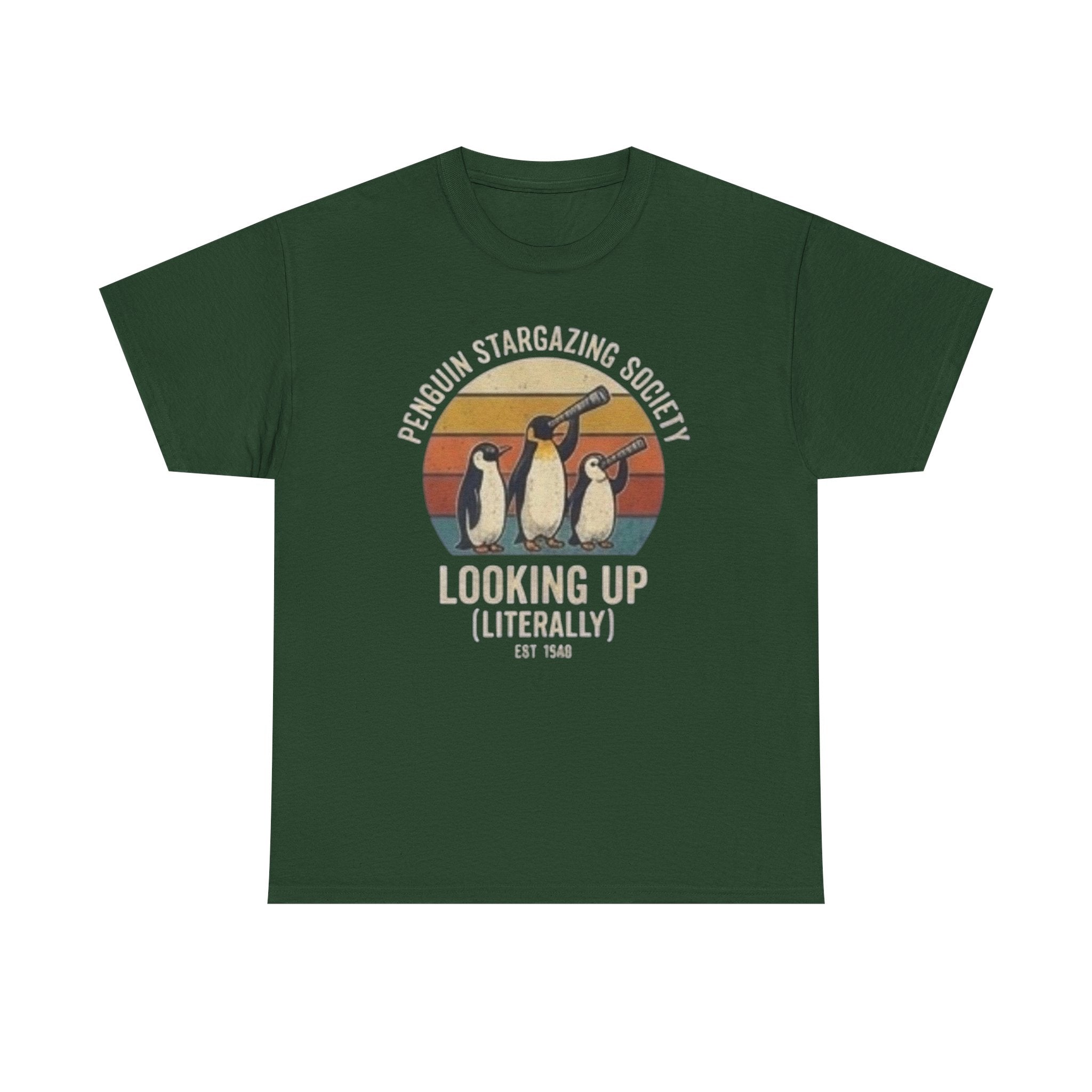 Penguin stargazing society Unisex Heavy Cotton Tee