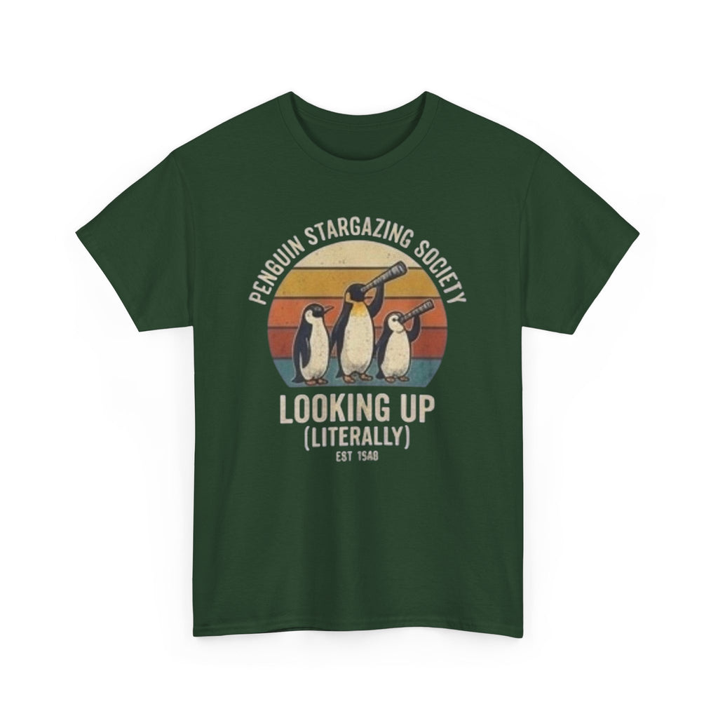 Penguin stargazing society Unisex Heavy Cotton Tee