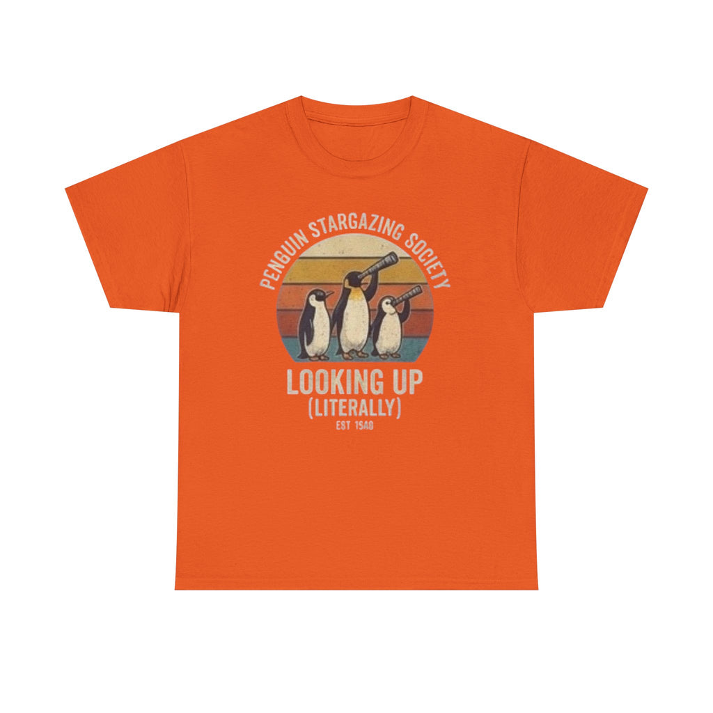 Penguin stargazing society Unisex Heavy Cotton Tee