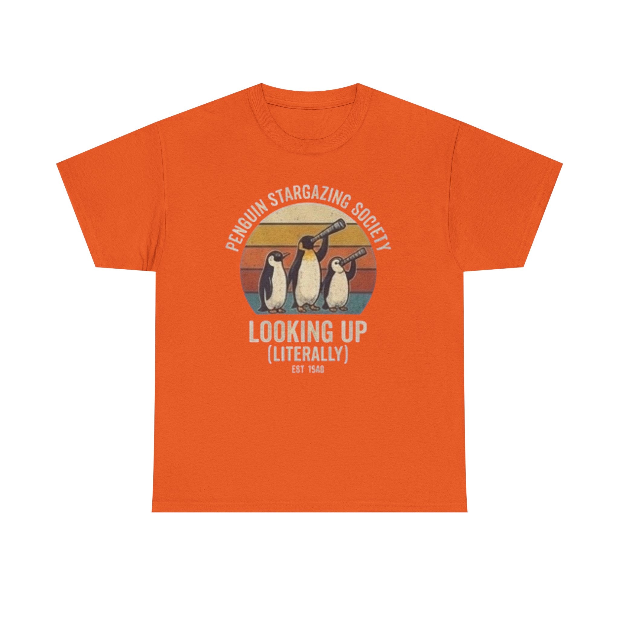 Penguin stargazing society Unisex Heavy Cotton Tee