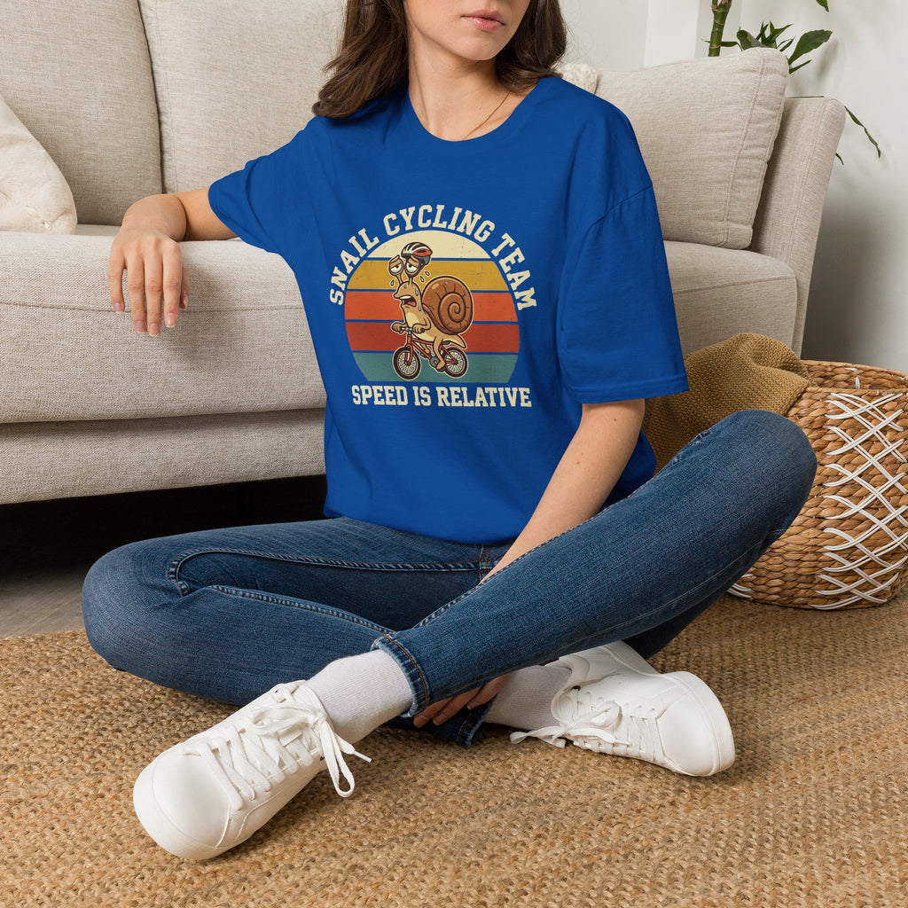 Snail Cycling Team T-Shirt — Retro Funny Cycling Graphic Tee