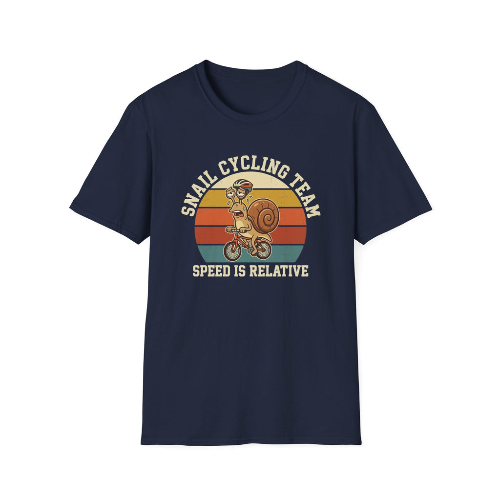 Snail Cycling Team T-Shirt — Retro Funny Cycling Graphic Tee