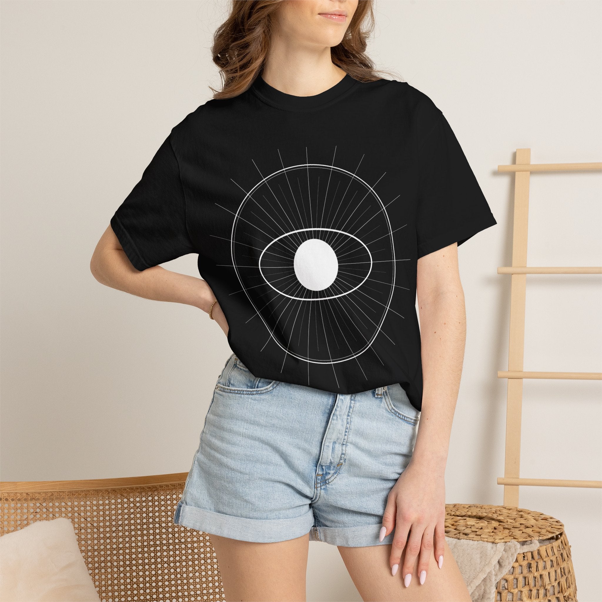 Eye of Ra Spiritual T-Shirt — Garment-Dyed Vintage White Tee