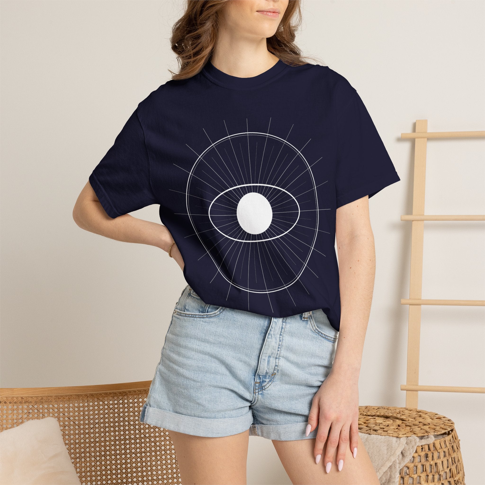 Eye of Ra Spiritual T-Shirt — Garment-Dyed Vintage White Tee