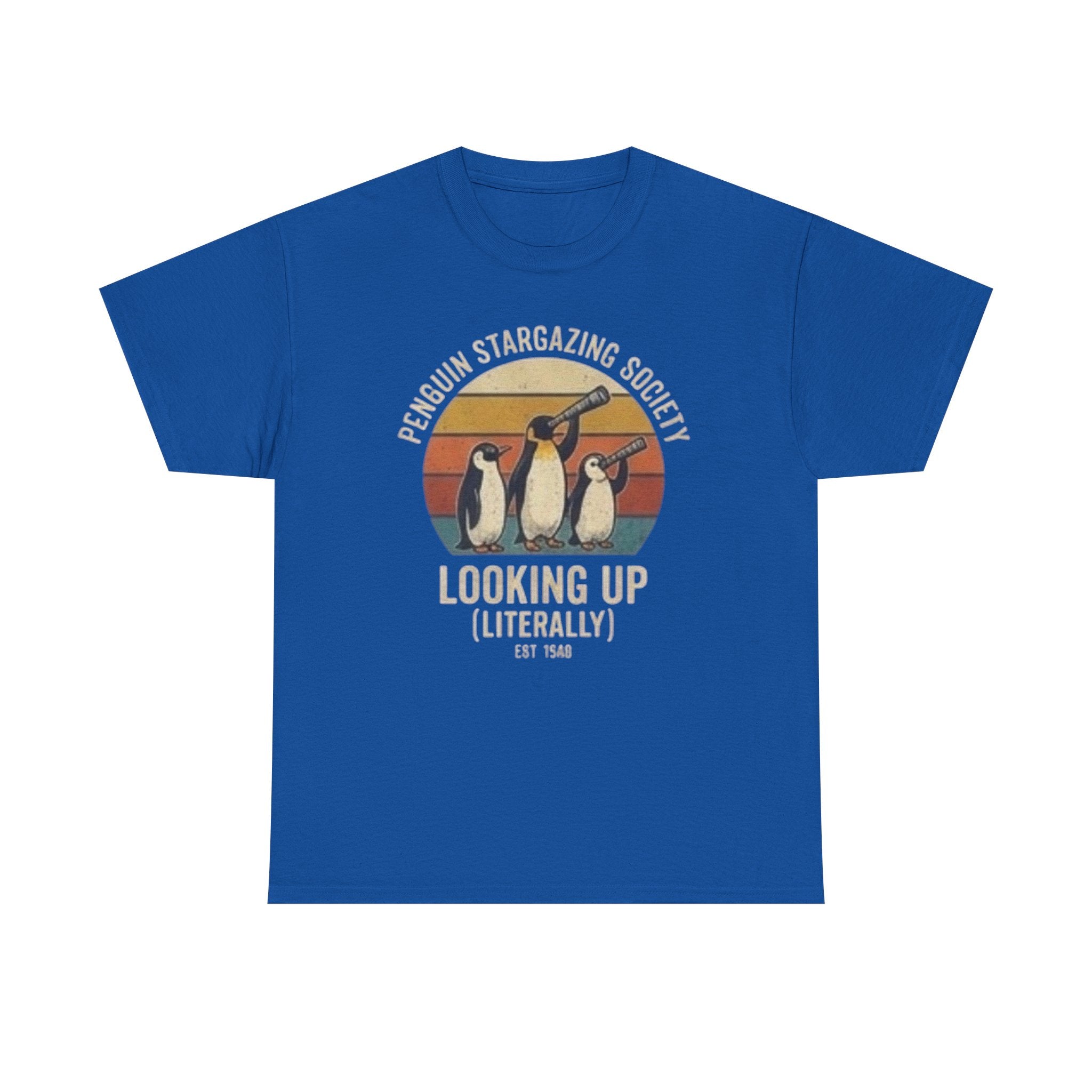 Penguin stargazing society Unisex Heavy Cotton Tee
