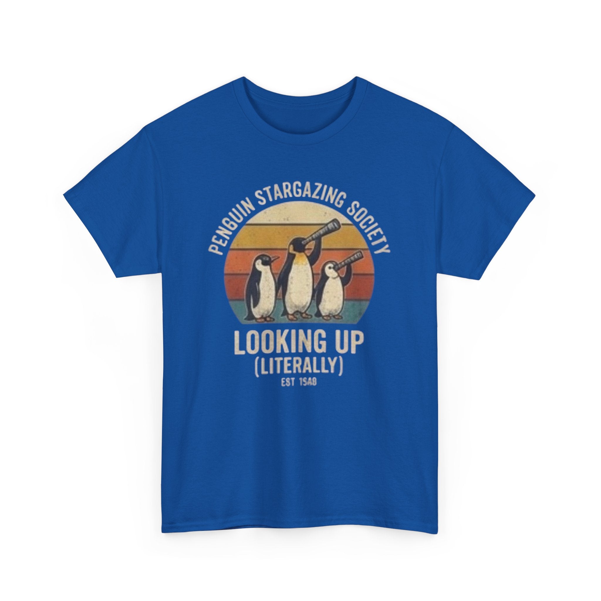 Penguin stargazing society Unisex Heavy Cotton Tee