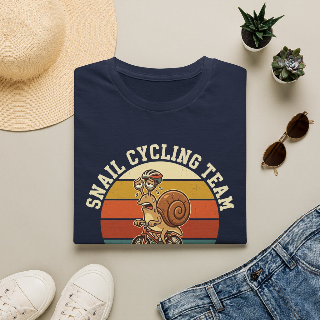 Snail Cycling Team T-Shirt — Retro Funny Cycling Graphic Tee