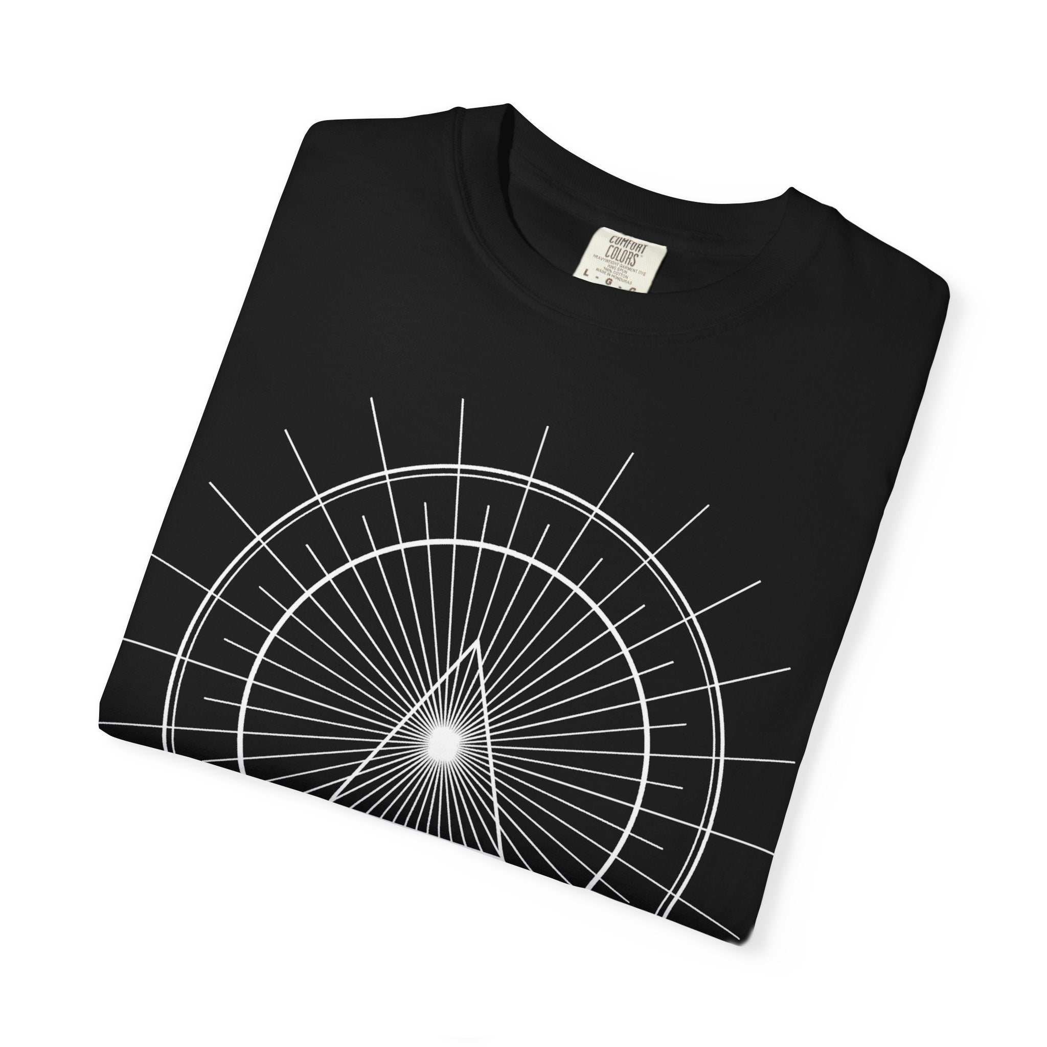 Mystic Triangle Tee — Geometric Sunburst Graphic T-Shirt
