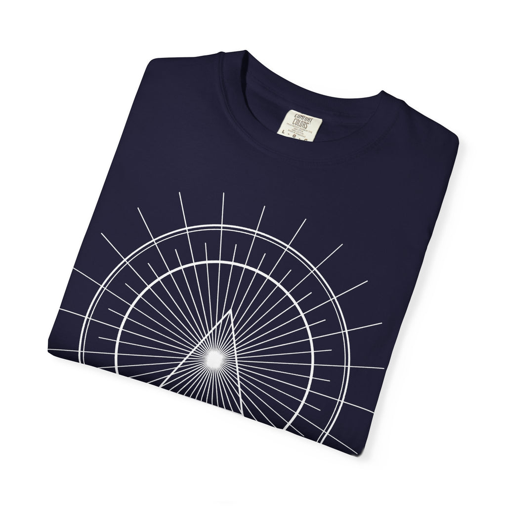 Mystic Triangle Tee — Geometric Sunburst Graphic T-Shirt