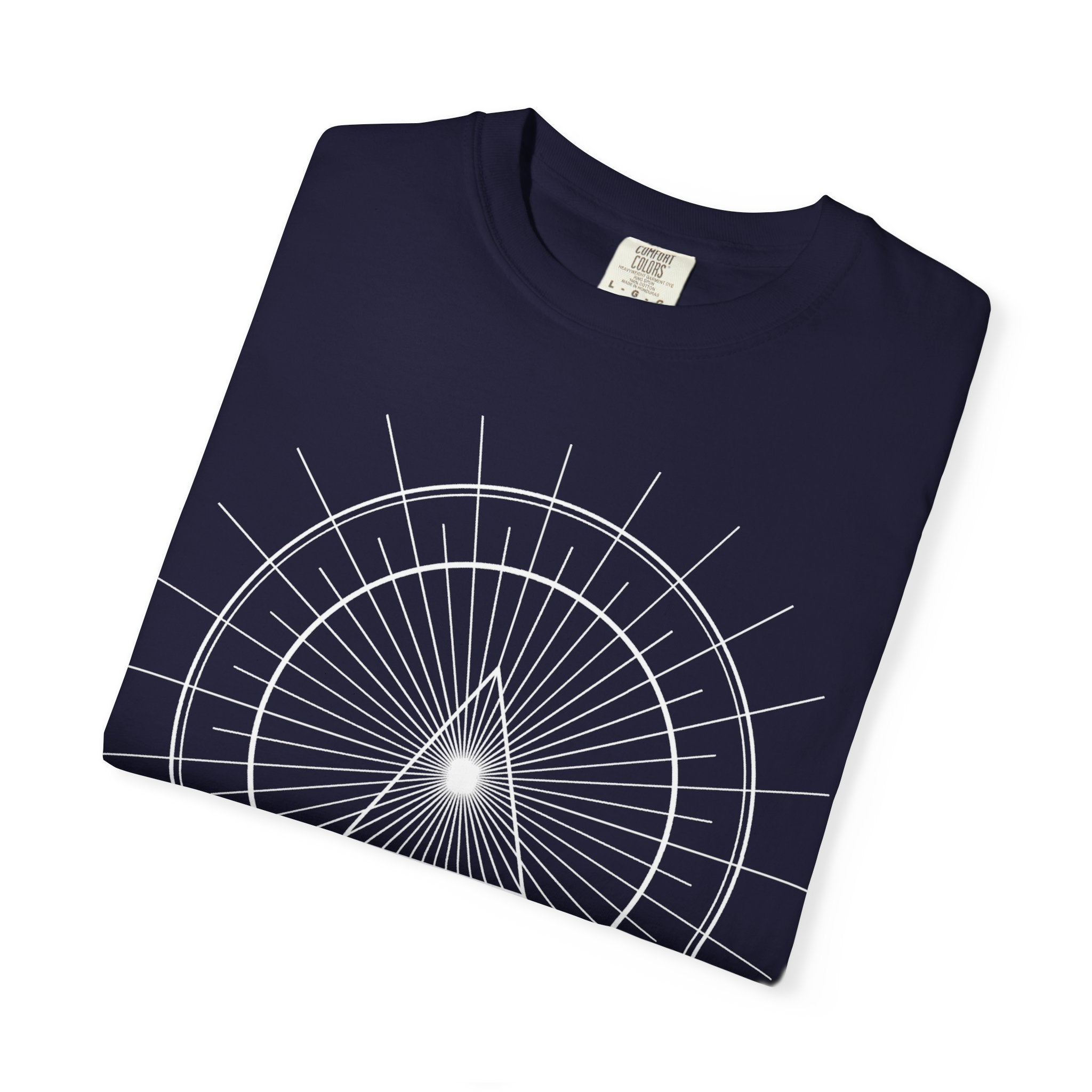 Mystic Triangle Tee — Geometric Sunburst Graphic T-Shirt